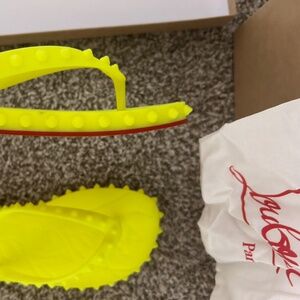 Christian louboutin spiked super loubi flip flops new